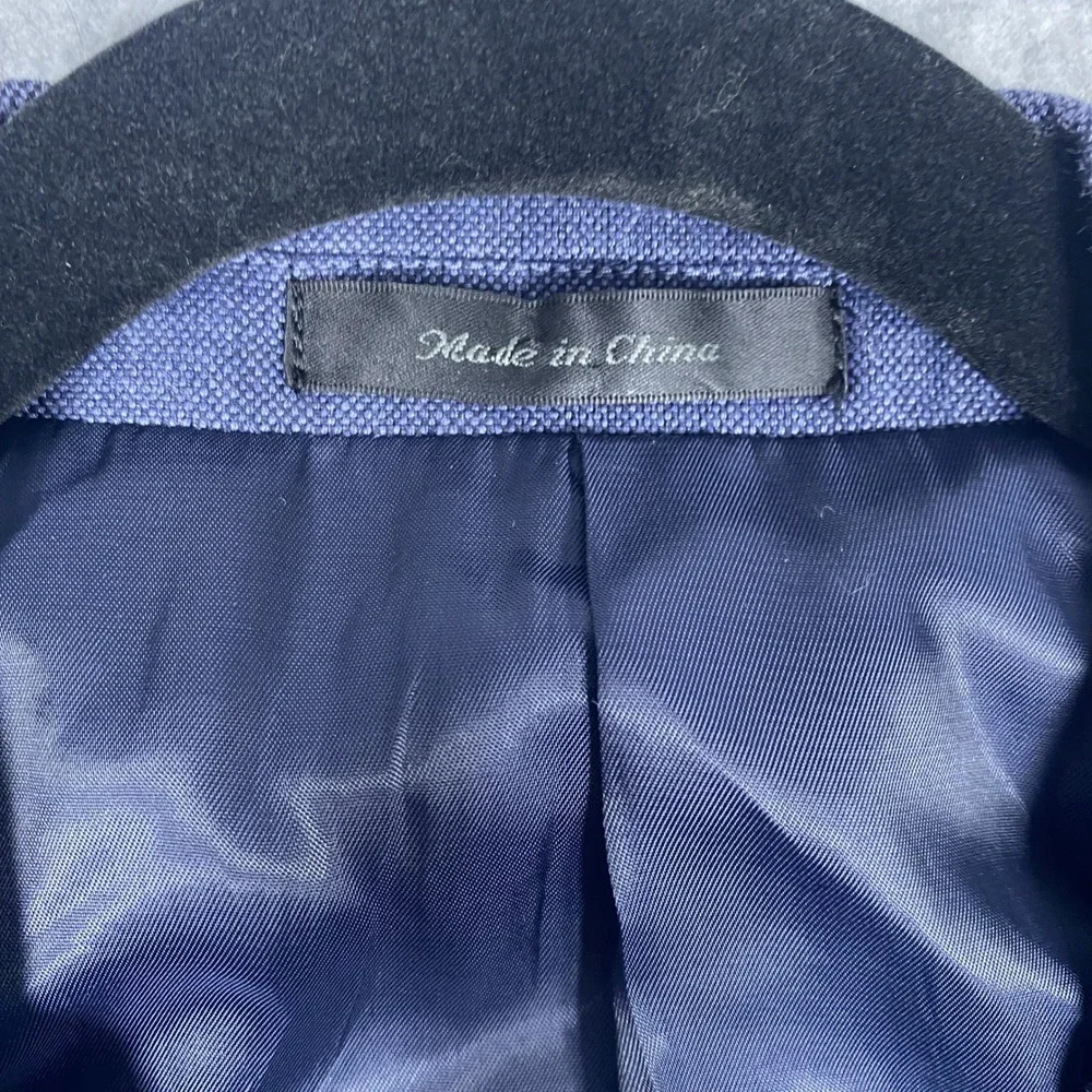 Lauren Ralph Lauren Blazer Mens 44R Blue Silk Wool Blend Sport Coat Two Button